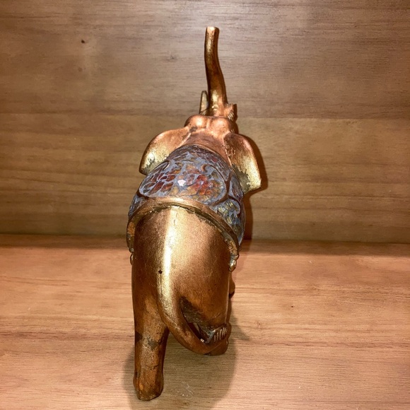 Gold + Multi Colored Elephant Figurine - Picture 2 of 5